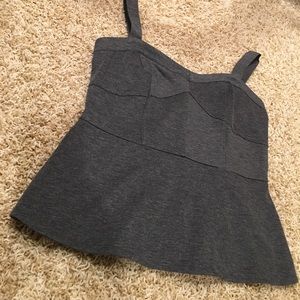 : CAbi : BNWOT Gray Peplum Tank Top Blouse
